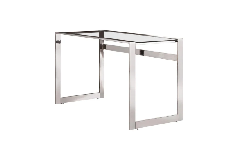 Hayes Glass Top 47" Writing Desk Chrome - 360