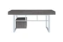 Wally Grey 65" Writing Desk With 4 Drawers + 2 Shelves - Back
