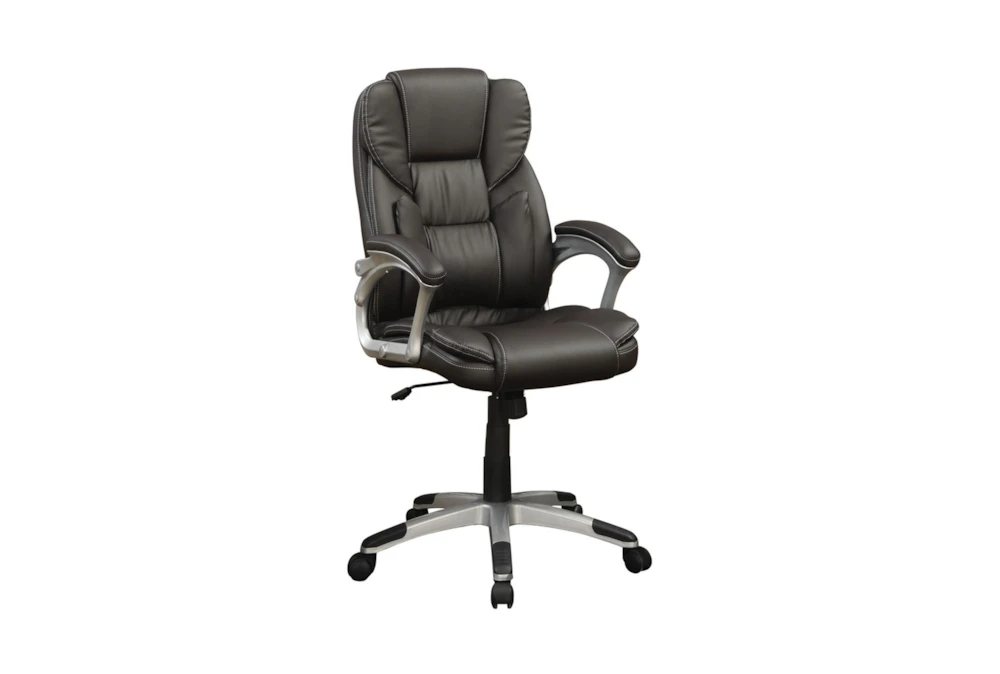 Ricky Dark Brown + Silver Adjustable Office Chair 