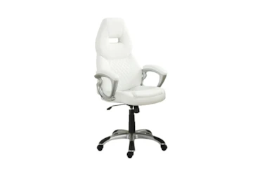 Abel White + Silver Adjustable Office Chair