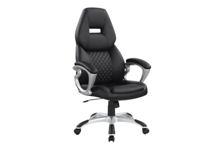 Russell Black + Silver Adjustable Office Chair