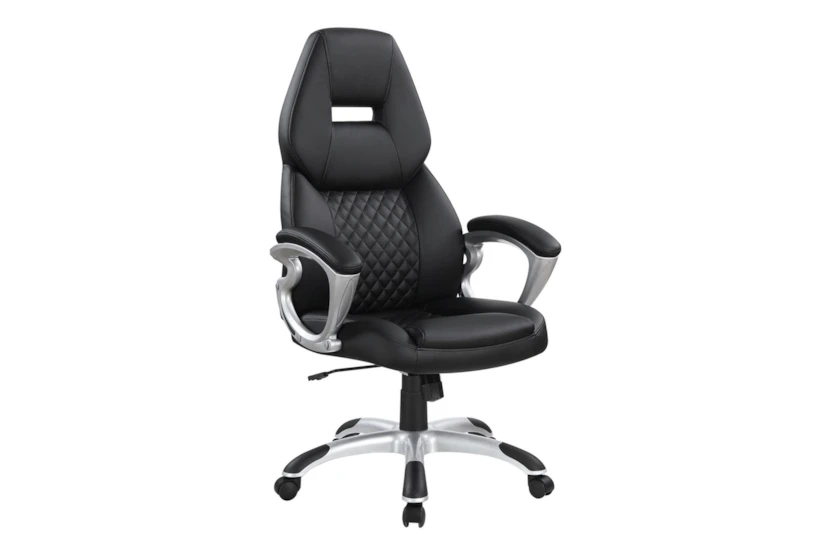 Russell Black + Silver Adjustable Office Chair - 360