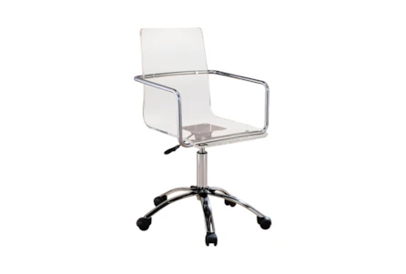 Josie White Casters + Chrome Channel Tudted Adjustable Office Chair