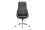 Mika Grey + Chrome With Padded Seat Upholstered Office Chair - Front