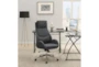 Mika Grey + Chrome With Padded Seat Upholstered Office Chair - Room