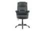 Julian Grey + Black With Padded Arms Adjusatable Rolling Office Desk Chair - Front