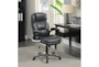 Julian Grey + Black With Padded Arms Adjusatable Rolling Office Desk Chair - Room