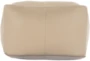 22 Inch Taupe 100% Leather Pouf - Detail