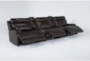 Vance Brown Leather 143" 5 Piece Zero Gravity Reclining Modular Home Theater Sectional with Power Headrest, USB & Lumbar - Side