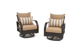 Ocho Outdoor Motion Club Chairs With Maxim Beige Sunbrella Cushions Set Of 2