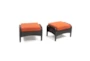 Ocho Outdoor 5 Piece Motion Club Chair & Ottoman Set With Tikka Orange Sunbrella Cushions - Signature