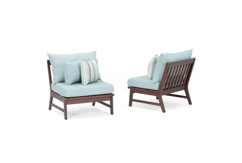 Ponte Outdoor Armless Chair With Bliss Blue Sunbrella Cushion - 360