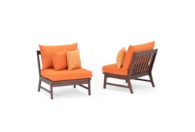 Ponte Outdoor Armless Chair With Tikka Orange Sunbrella Cushion