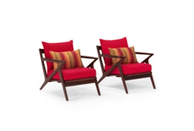 Ponte Outdoor Club Chair With Sunset Red Sunbrella Cushion