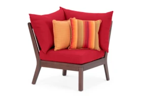 Ponte Outdoor Corner Chair With Sunset Red Sunbrella Cushion