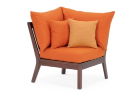 Ponte Outdoor Corner Chair With Tikka Orange Sunbrella Cushion