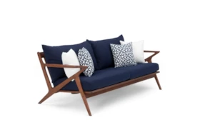 Ponte Outdoor Sofa With Navy Blue Sunbrella Cushion