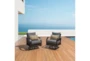 Ocho Outdoor 4 Piece Sofa Set With Charcoal Grey Sunbrella Cushions - Room