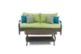 Ocho Outdoor 4 Piece Sofa Set With Ginkgo Green Sunbrella Cushions - Signature
