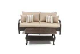 Ocho Outdoor Sofa  With Slate Grey Sunbrella Cushions + Coffee Table