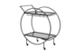 Black Rolling Round Bar Cart - Front
