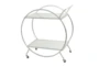 Silver Contemporary Round Rolling Bar Cart - Signature
