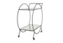 Black Contemporary Round Rolling Bar Cart - Material