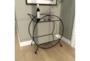 Black Contemporary Round Rolling Bar Cart - Room