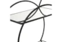 Black Contemporary Round Rolling Bar Cart - Detail