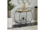 Black Contemporary Round Rolling Bar Cart - Room