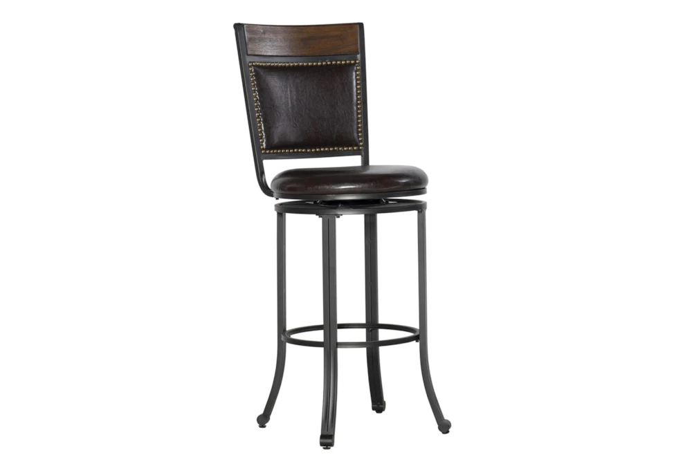 Frank Brown Swivel Barstool With Back