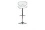 Brad White Adjustable Barstool With Back - Front