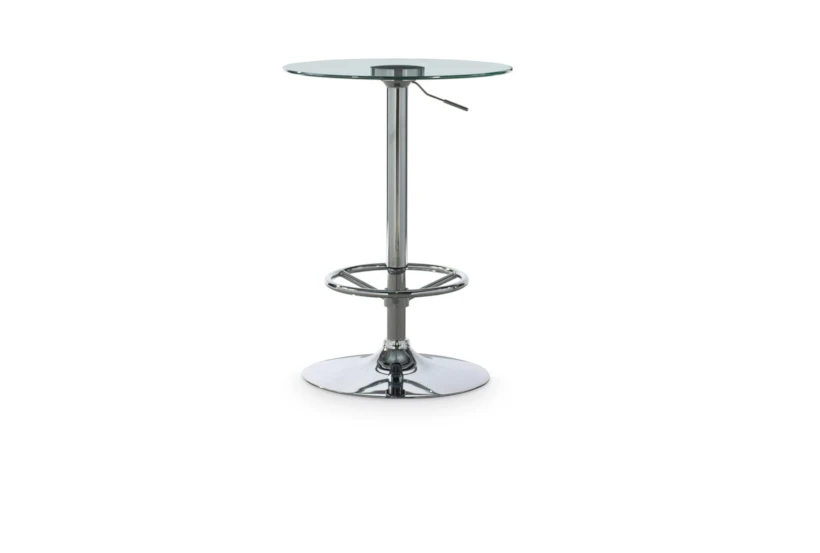 Jan Chrome Adjustable Glass Pub Table - 360