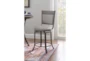 Hamilton Pewter Counter Stool With Back - Room