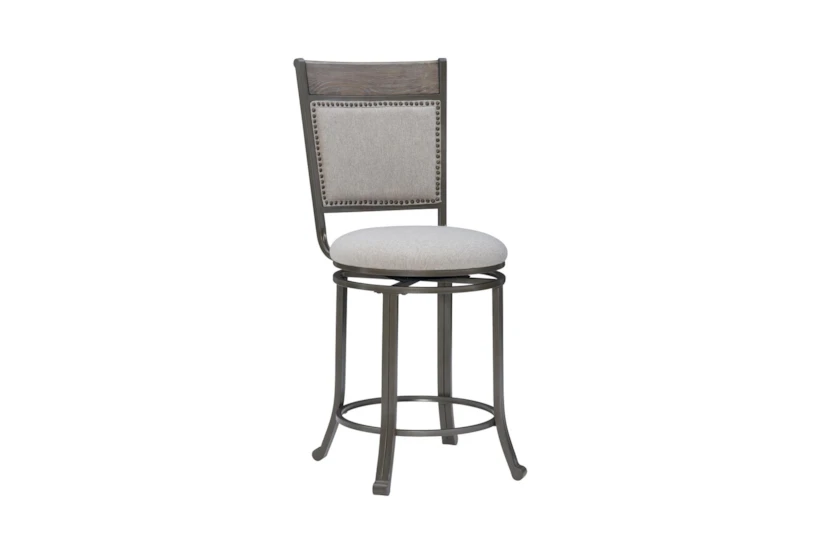Hamilton Pewter Counter Stool With Back - 360