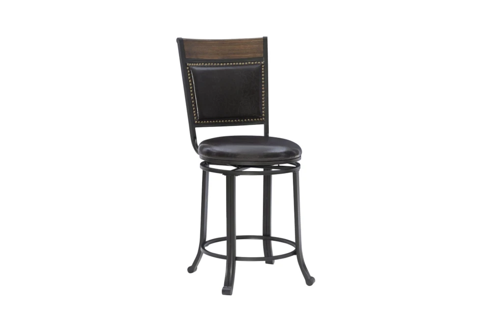 Hamilton Brown Counter Stool With Back