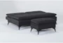Winona Black 77" Convertible Sofa Bed With Storage Ottoman - Side