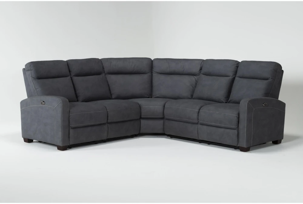 Jarrell Blue Grey 101" 3 Piece Power Reclining Sectional with USB
