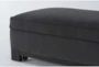 Cypress III 47" Black Velvet Foam Accent Storage Ottoman - Detail
