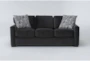 Cypress III 83" Black Velvet Foam Sofa