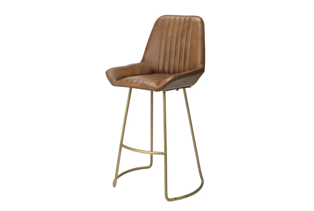 Crown Leather Counter Stool With Back