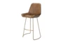 Crown Leather Counter Stool With Back - Signature