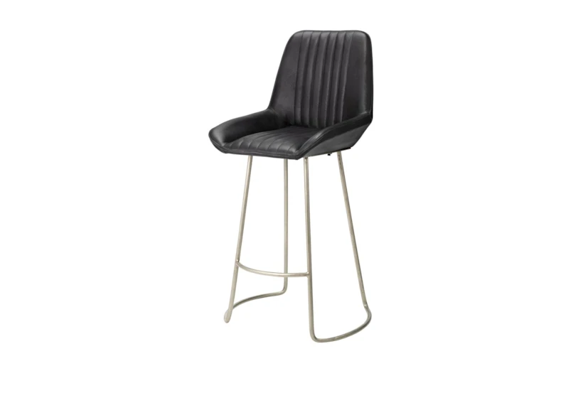 Crown Grey Leather Counter Stool - 360