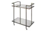Theo Silver Antiqued Mirror Rolling Bar Cart - Signature