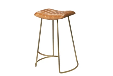 Crown Backless Leather Counter Stool
