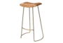 Crown Backless Leather Bar Stool - Signature