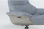 Raiden Blue Reclining Swivel Chair & Ottoman - Detail