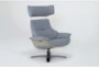 Raiden Blue Reclining Swivel Chair - Side