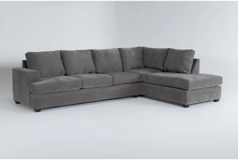 Bonaterra Charcoal 127" 2 Piece Sectional with Left Arm Facing Queen Sleeper Sofa & Right Arm Facing Corner Chaise - 360