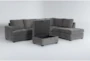 Bonaterra Charcoal 127" 2 Piece Sectional with Left Arm Facing Queen Sleeper Sofa,Right Arm Facing Corner Chaise & Storage Ottoman - Side